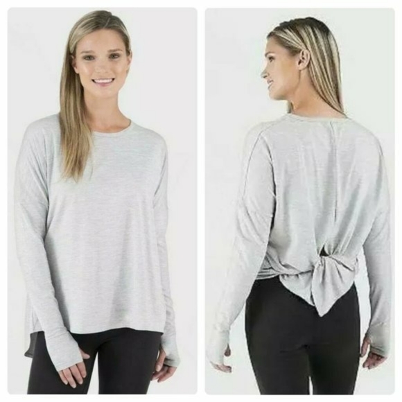 Wander by Hottotties Women's Tie Split Back Tunic, Heather Grey, Size Medium - Picture 2 of 5